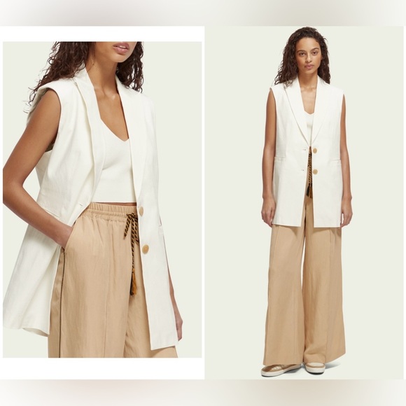 New! Scotch and Soda Single-Breasted Long Gilet Vest 🤍 - Picture 1 of 16